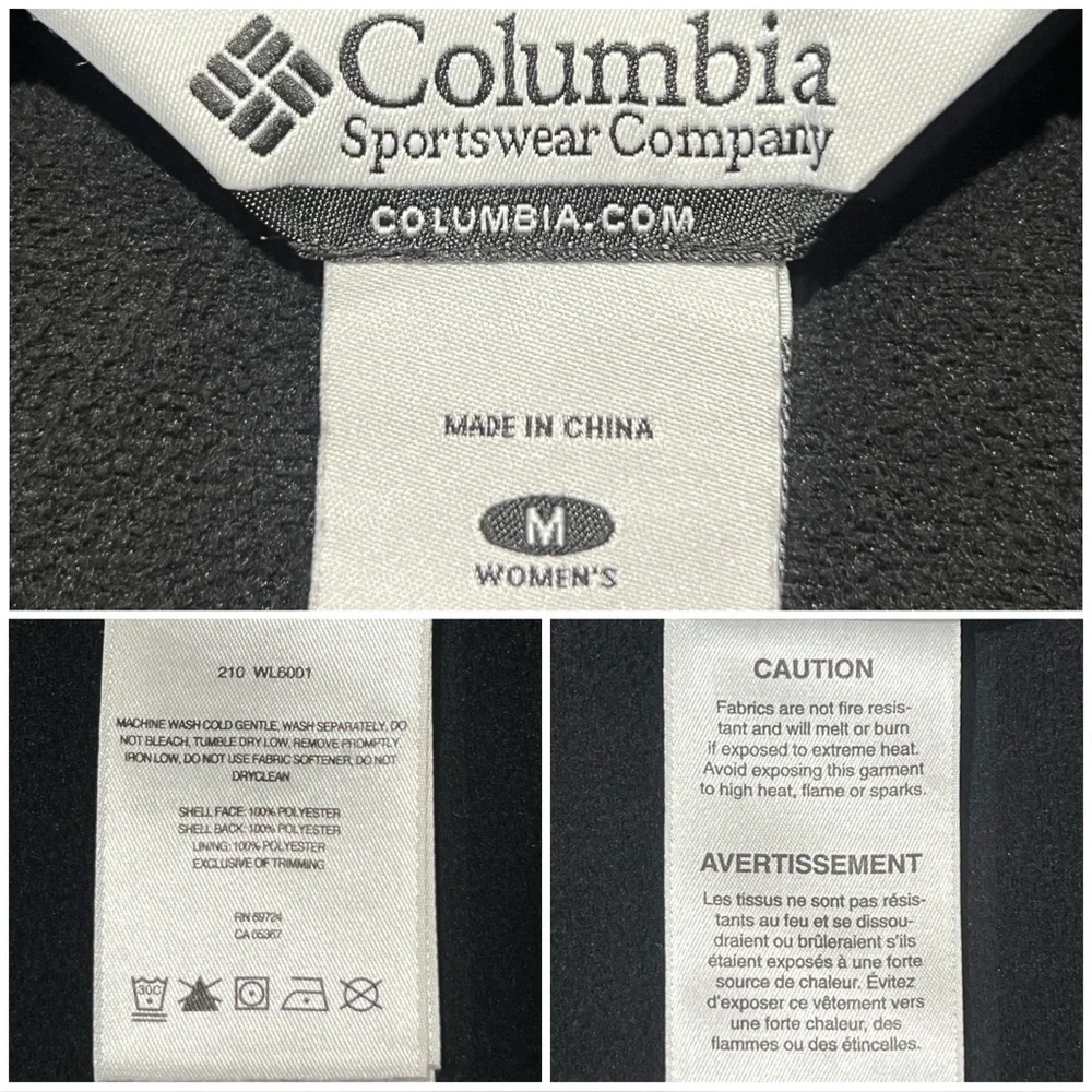 Columbia Jacket Asymmetrical Zip Omni-Shield Softshell Hooded Black Gray Medium